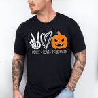 Halloween Peace Love Pumpkin Design - Halloween Unisex Crewneck T-Shirt Sweatshirt Hoodie