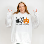 Halloween Peace Love Pumpkin Design - Halloween Unisex Crewneck T-Shirt Sweatshirt Hoodie