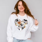 Halloween Heart Boo Pumpkin Design - Halloween Unisex Crewneck T-Shirt Sweatshirt Hoodie