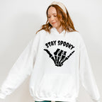 Halloween Stay Spooky Skeleton Hand Design - Halloween Unisex Crewneck T-Shirt Sweatshirt Hoodie