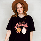 Halloween Its the Season Pumpkin Ghost Design - Halloween Unisex Crewneck T-Shirt Sweatshirt Hoodie