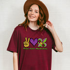 Peace Love Mardi Gras Theme T-shirt, Hoodie, Sweatshirt