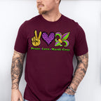 Peace Love Mardi Gras Theme T-shirt, Hoodie, Sweatshirt