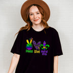 Peace Love Mardi Gras Theme T-shirt, Hoodie, Sweatshirt