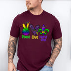 Peace Love Mardi Gras Theme T-shirt, Hoodie, Sweatshirt