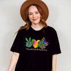 Peace Love Mardi Gras Theme T-shirt, Hoodie, Sweatshirt