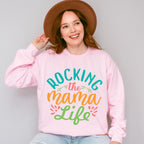 Rocking The Mama Life Mother's Day Unisex Crewneck T-Shirt Sweatshirt Hoodie
