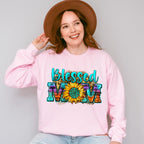Sunflower Blessed Mom Mother's Day Unisex Crewneck T-Shirt Sweatshirt Hoodie