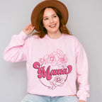 Pink Roses Mama Mother's Day Unisex Crewneck T-Shirt Sweatshirt Hoodie