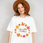 Sweater Weather leaves Design - Fall Theme Unisex Crewneck T-Shirt Sweatshirt Hoodie