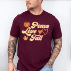Peace Love Fall - Fall Theme Unisex Crewneck T-Shirt Sweatshirt Hoodie