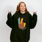 Turkey Peace Sign Thankful - Thanksgiving Theme Unisex Crewneck T-Shirt Sweatshirt Hoodie