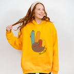 Turkey Peace Sign Thankful - Thanksgiving Theme Unisex Crewneck T-Shirt Sweatshirt Hoodie