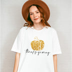 Golden Pumpkin Thanksgiving Design - Thanksgiving Theme Unisex Crewneck T-Shirt Sweatshirt Hoodie
