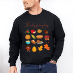 Thanksgiving Day Doodles Design - Thanksgiving Theme Unisex Crewneck T-Shirt Sweatshirt Hoodie