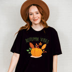 Autumn Vibes Pumpkin Design - Fall Theme Unisex Crewneck T-Shirt Sweatshirt Hoodie