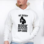 My Right Hook Has It's Own Zip Code - Boxing Unisex Crewneck T-Shirt Sweatshirt Hoodie