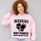 Warning May Punch - Boxing Unisex Crewneck T-Shirt Sweatshirt Hoodie