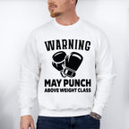 Warning May Punch - Boxing Unisex Crewneck T-Shirt Sweatshirt Hoodie