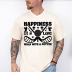 Happiness Is A Long Walk With A Putter - Golf Unisex Crewneck T-Shirt Sweatshirt Hoodie