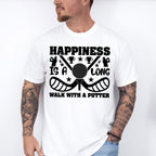 Happiness Is A Long Walk With A Putter - Golf Unisex Crewneck T-Shirt Sweatshirt Hoodie