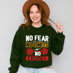 No Fear No Limits No Excuses - GYM Unisex Crewneck T-Shirt Sweatshirt Hoodie