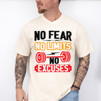 No Fear No Limits No Excuses - GYM Unisex Crewneck T-Shirt Sweatshirt Hoodie