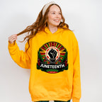 African Colors Rising Fist - Juneteenth Unisex Crewneck T-Shirt Sweatshirt Hoodie