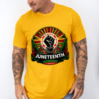 African Colors Rising Fist - Juneteenth Unisex Crewneck T-Shirt Sweatshirt Hoodie