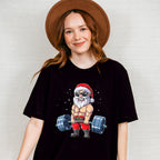 Santa Deadlifting Design - GYM Unisex Crewneck T-Shirt Sweatshirt Hoodie