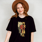 Pickleball US Flag Design - Pickleball Unisex Crewneck T-Shirt Sweatshirt Hoodie