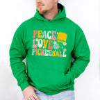 Peace Love Pickleball - Pickleball Unisex Crewneck T-Shirt Sweatshirt Hoodie