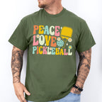 Peace Love Pickleball - Pickleball Unisex Crewneck T-Shirt Sweatshirt Hoodie