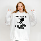 Don't Follow Me I Do Stupid Things - Skiing Unisex Crewneck T-Shirt Sweatshirt Hoodie