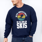 Never Underestimate An Old Man On Skis - Skiing Unisex Crewneck T-Shirt Sweatshirt Hoodie