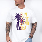 Sun Surf Sand Sea Palms Design - Surfing Unisex Crewneck T-Shirt Sweatshirt Hoodie
