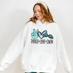 Peace Love Swim Doodles Design - Swimming Unisex Crewneck T-Shirt Sweatshirt Hoodie