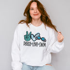 Peace Love Swim Doodles Design - Swimming Unisex Crewneck T-Shirt Sweatshirt Hoodie