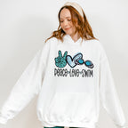 Peace Love Swim Doodles Design - Swimming Unisex Crewneck T-Shirt Sweatshirt Hoodie