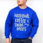 Weekends' Coffee Swim Meets - Swimming Unisex Crewneck T-Shirt Sweatshirt Hoodie