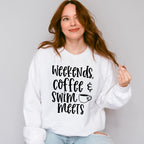 Weekends' Coffee Swim Meets - Swimming Unisex Crewneck T-Shirt Sweatshirt Hoodie