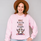 Inhale Exhale Sloth Design - Yoga Unisex Crewneck T-Shirt Sweatshirt Hoodie