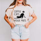 Coffee Cats And Yoga Mats - Yoga Unisex Crewneck T-Shirt Sweatshirt Hoodie