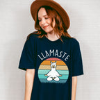 LLAMASTE Retro Sunset Design - Yoga Unisex Crewneck T-Shirt Sweatshirt Hoodie