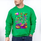 Funny Skeleton - Mardi Gras Unisex Crewneck T-Shirt Sweatshirt Hoodie