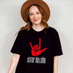 Stop Bullying Hand Design - Anti Bullying Unisex Crewneck T-Shirt Sweatshirt Hoodie
