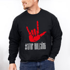 Stop Bullying Hand Design - Anti Bullying Unisex Crewneck T-Shirt Sweatshirt Hoodie