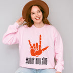 Stop Bullying Hand Design - Anti Bullying Unisex Crewneck T-Shirt Sweatshirt Hoodie