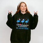 In November We Wear Blue Flamingo - Diabetes Unisex Crewneck T-Shirt Sweatshirt Hoodie