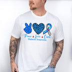 Peace Love Cure Diabetes - Diabetes Unisex Crewneck T-Shirt Sweatshirt Hoodie